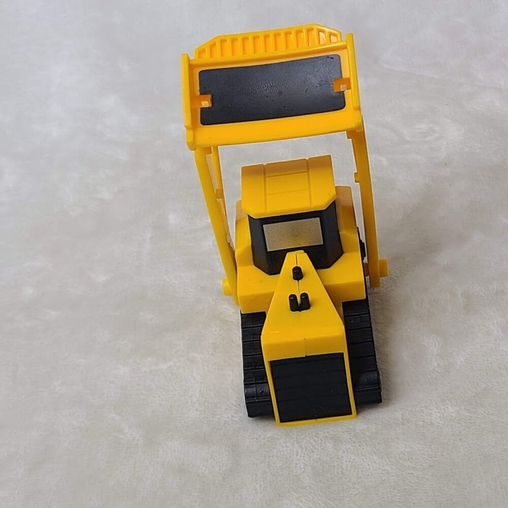 Yellow Plastic Toy Bulldozer With Movable Front Blade - Picture 3 of 7